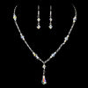 Bridal Wedding Necklace Earring Set 7172 Silver AB