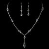 Silver Clear Swavorski Crystal Bridal Wedding Jewelry Set NE 7172