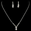 Dainty Pearl & Rhinestone Bridal Wedding Jewelry Set NE 71886 (Silver or Gold)