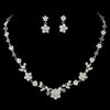 Bridal Wedding Necklace Earring Set NE 7203 Silver with Freshwater Pearl