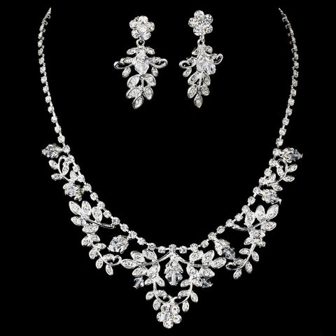 Beautiful Swarovski Jewelry 7207 & Bridal Wedding Tiara 7061 Set