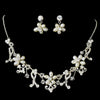 Pearl and Crystal Jewelry & Bridal Wedding Tiara Set NE 7607 HP 7007