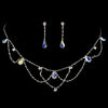 Silver Plated Teardrop Crystal Wedding Jewelry Set