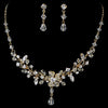 Gold Swarovski Crystal Couture Bridal Wedding Jewelry Set & Bridal Wedding Tiara Set 8003