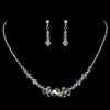 Silver AB Swarovski Crystal Bridal Wedding Jewelry Set NE 8121