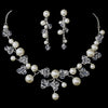 Pearl & Swarovski Crystal Bridal Wedding Jewelry Set & Tiara Set 8135