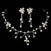 Freshwater Pearl & Crystal Bridal Wedding Jewelry Set & Headband Set 8139