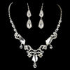 Silver Clear Rhinestone Floral Vine Bridal Wedding Jewelry Set 8216