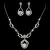 Silver Swarovski Bridal Wedding Jewelry Set & Tiara Set NE 8265 & HP 8113