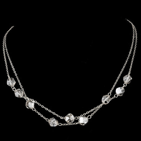 * Bridal Wedding Necklace 8268 Silver Clear