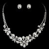 Silver Crystal Bridal Wedding Jewelry Set NE 8313