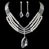 Silver Pearl and Swarovski Bridal Wedding Jewelry Set NE 8316