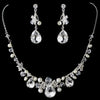 Bridal Wedding Necklace Earring Set 8388 Silver Ivory