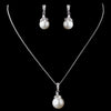 White Pearl & CZ Bridal Wedding Jewelry Set 8602