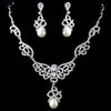 Pearl & CZ Bridal Wedding Jewelry Set 8610