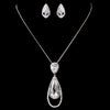 Silver Clear CZ Bridal Wedding Necklace & Earring Set 8719