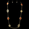 Gold Coral Bridal Wedding Jewelry Set 8842