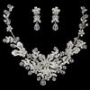 Silver Clear Crystal Bridal Wedding Jewelry Set 9690