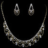 Gold Clear Rhinestone Drape Bridal Wedding Jewelry Set 9700