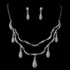 * Silver Clear Bridal Wedding Necklace Earring Set NE 984