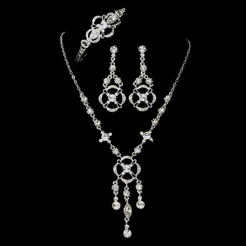 Elegant Rhinestone Bridal Wedding Jewelry Set & Headband Set 7816