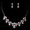 Rose Gold Clear CZ Crystal Bridal Wedding Jewelry Set 71746