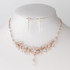 Rose Gold Swarovski Crystal Bridal Wedding Jewelry Set 8003