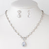 Rhodium Clear Marquise & Teardrop CZ Crystal Bridal Wedding Jewelry Set 82070