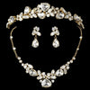 Gold Elegant Bridal Wedding Jewelry Set & Bridal Wedding Tiara 8314