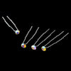 Silver with AB Stones Bridal Wedding Hair Accents Bridal Wedding Hair Pin 7 (Set of 12)