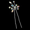 * Silver with AB/Clear Stones Floral Bridal Wedding Hair Accents Bridal Wedding Hair Pin 10