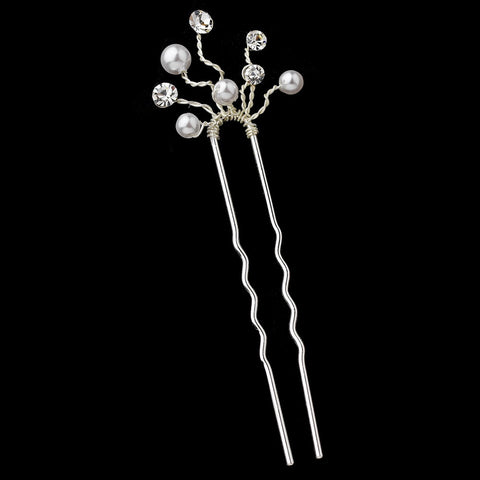 * Winter Frosted Pearl & Rhinestone Pin 108