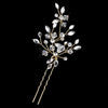 Gold Clear Swarovski Crystal Leaf Pin 11203