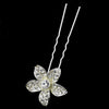Silver Flower Rhinestone Bridal Wedding Hair Pin 1122