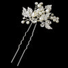 Silver Floral Vine Bridal Wedding Hair Pin 1129 Diamond White