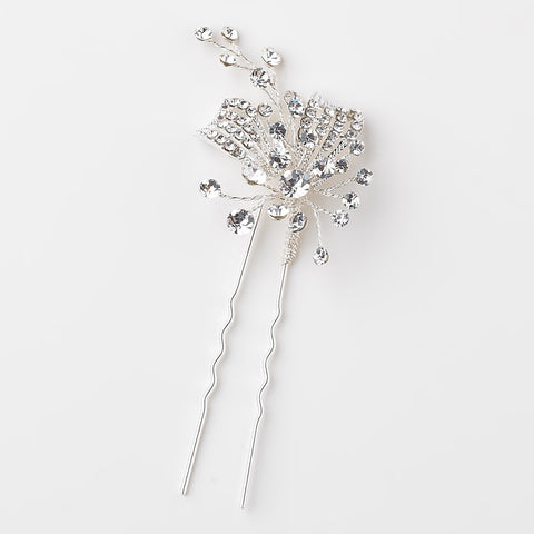 Silver Clear Rhinestone Bridal Wedding Hair Pin 126