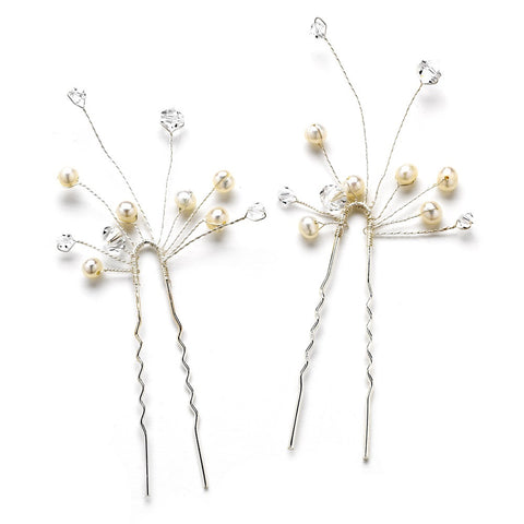 * Pearl & Crystal Bridal Wedding Hair Pin 30