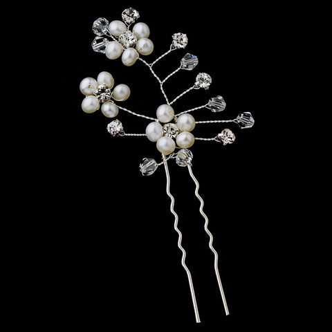 * Crystal & Freshwater Pearl Bridal Wedding Hair Pin 34