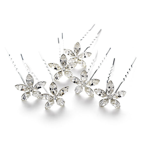 Swarovski Flower Bridal Wedding Hair Pin 35 (Set of 6)