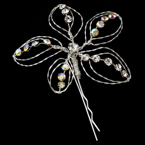 Silver with Clear Stones Floral Bridal Wedding Hair Accents Bridal Wedding Hair Pin 513
