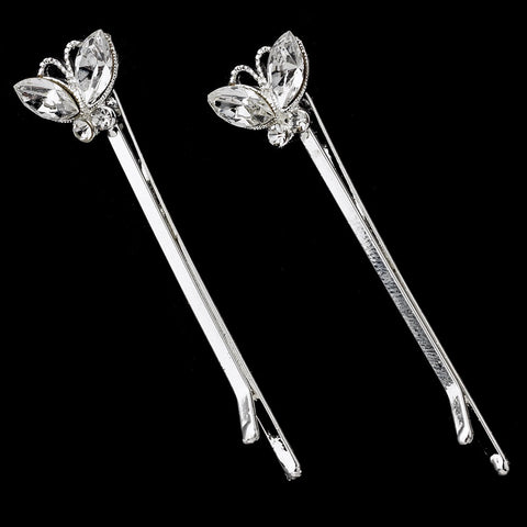 * Rhinestone Butterfly Bobby Pins 7025