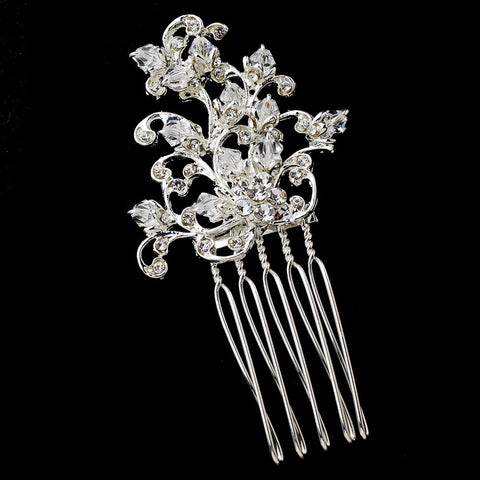 Charming Silver Clear Crystal & Rhinestone Bridal Wedding Hair Pin 904