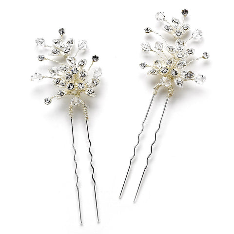 Crystal Sprung Ornate Bridal Wedding Hair Pin 91 (1 piece)
