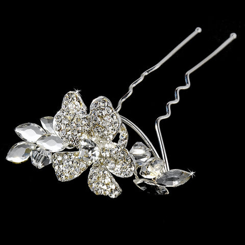 Rhinestone Silver Bridal Wedding Hair Pin 93