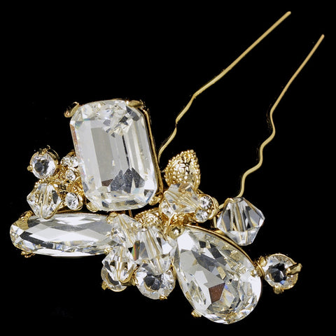 * Swarovski Gold Bridal Wedding Hair Pin 94