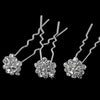 * 12 Glamorous Silver Clear Crystal Bridal Wedding Hair Pins 0101