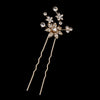 * Gold Clear Rhinestone Bridal Wedding Hair Pin 1742