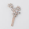 Bridal Wedding White Enamel Flower Rose Gold Hair Pin 5135