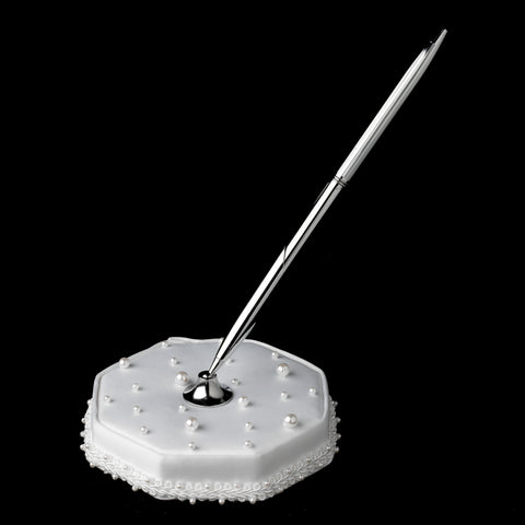 Bridal Wedding Pen Set 216 with Scattered White Pearls