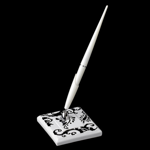 Black and White Swirl Bridal Wedding Pen Set 836